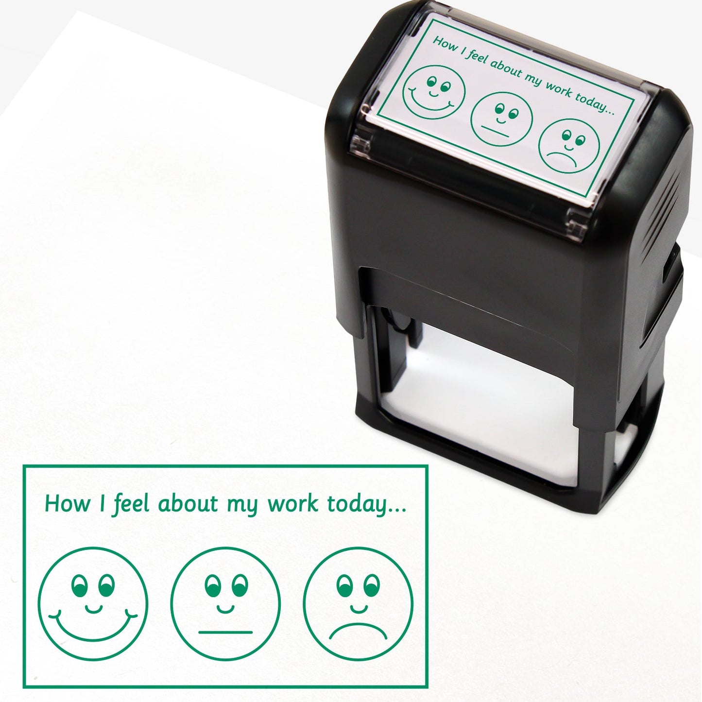 How I Feel About My Work Self Assessment Stamper - Green - 42 x 22mm