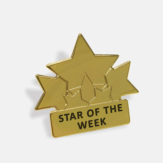 Metal Star Of The Week Badge – Gold – 25mm