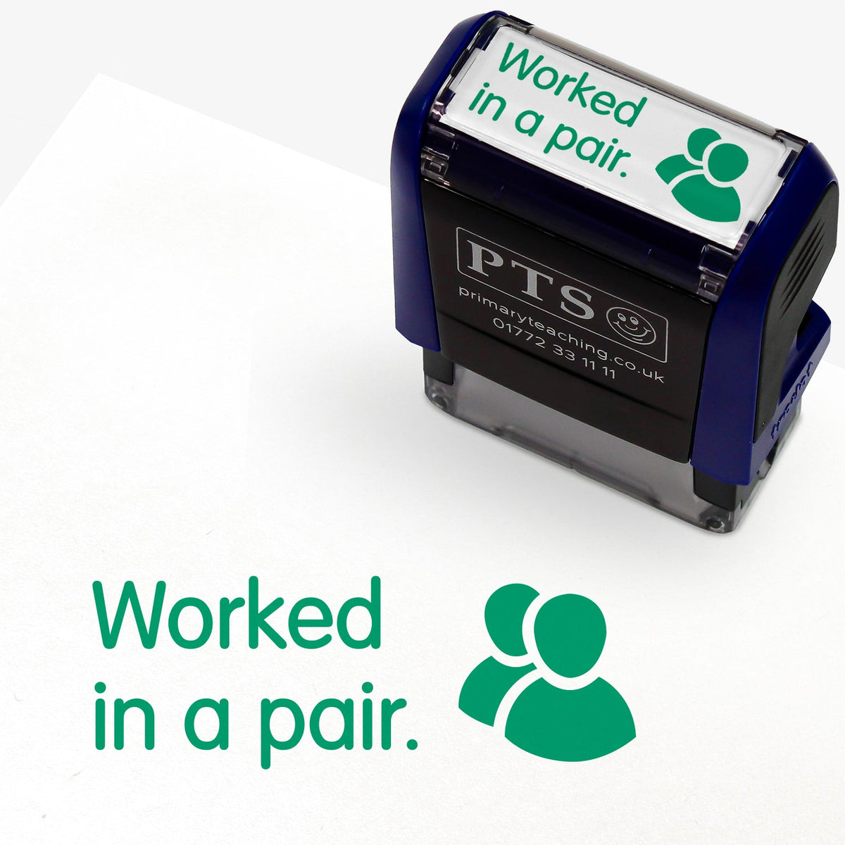 Rectangle Stamper Worked in a Pair Stamper | Green Ink | 38mm x 14mm