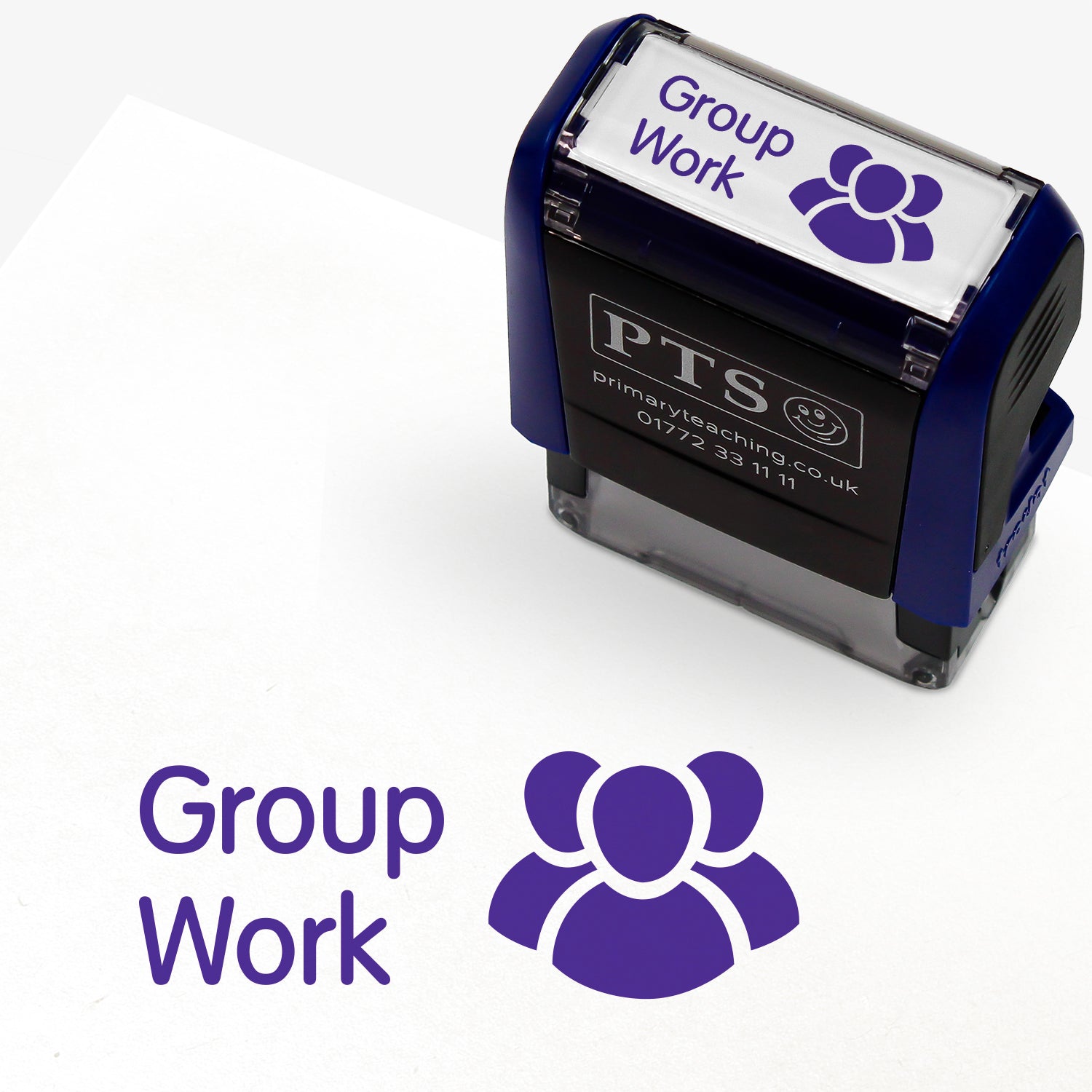 Group Work Stamper | Purple | 38mm x 14mm | Teacher Stamp