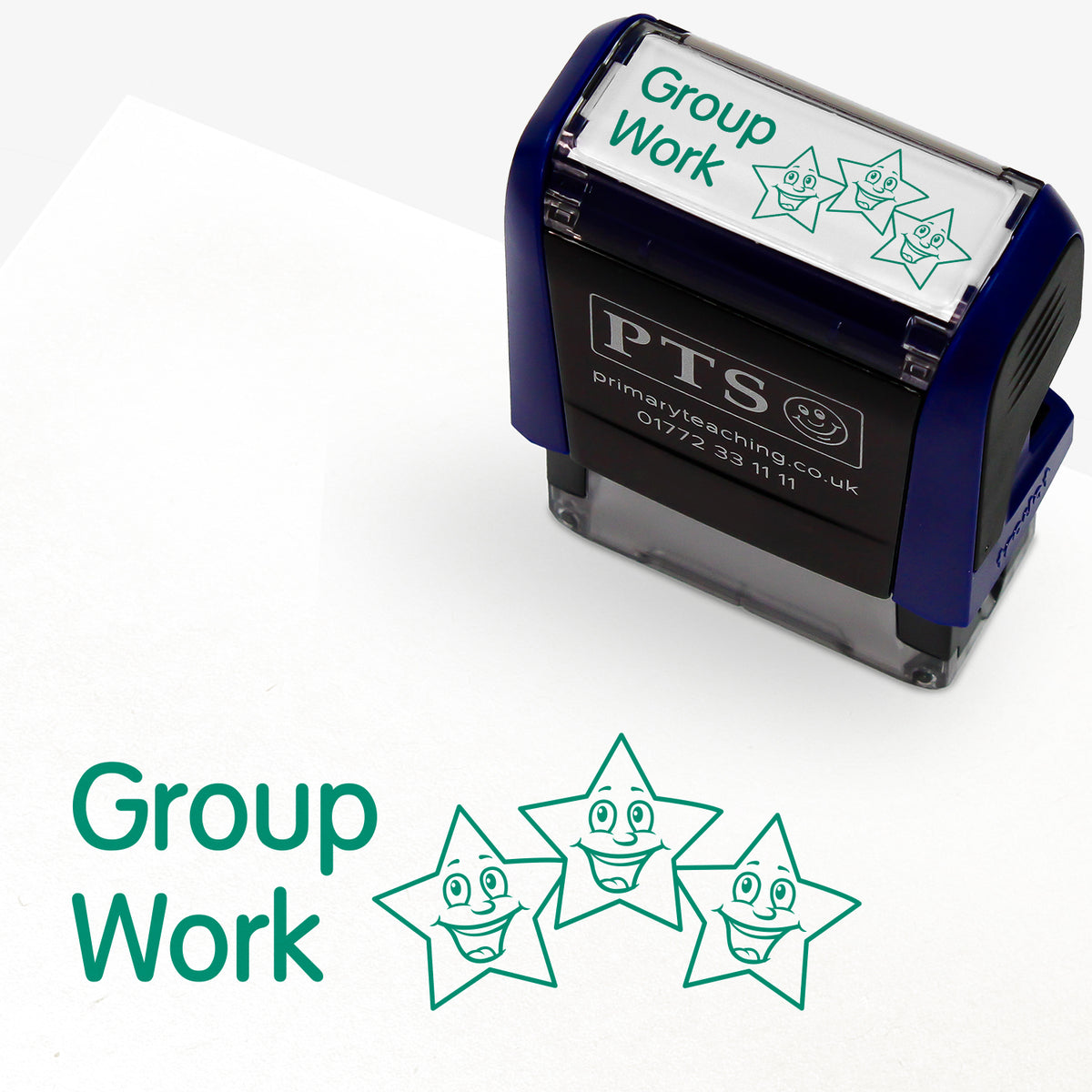 Computer Work Stamp Group Work Stamper | Green | 38mm x 14mm | Star Design