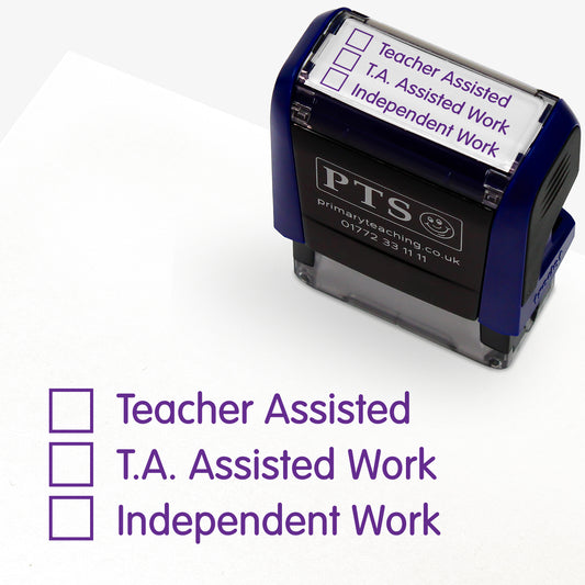 Teacher Assisted/TA Assisted/Independent Work Stamper - 38 x 15mm