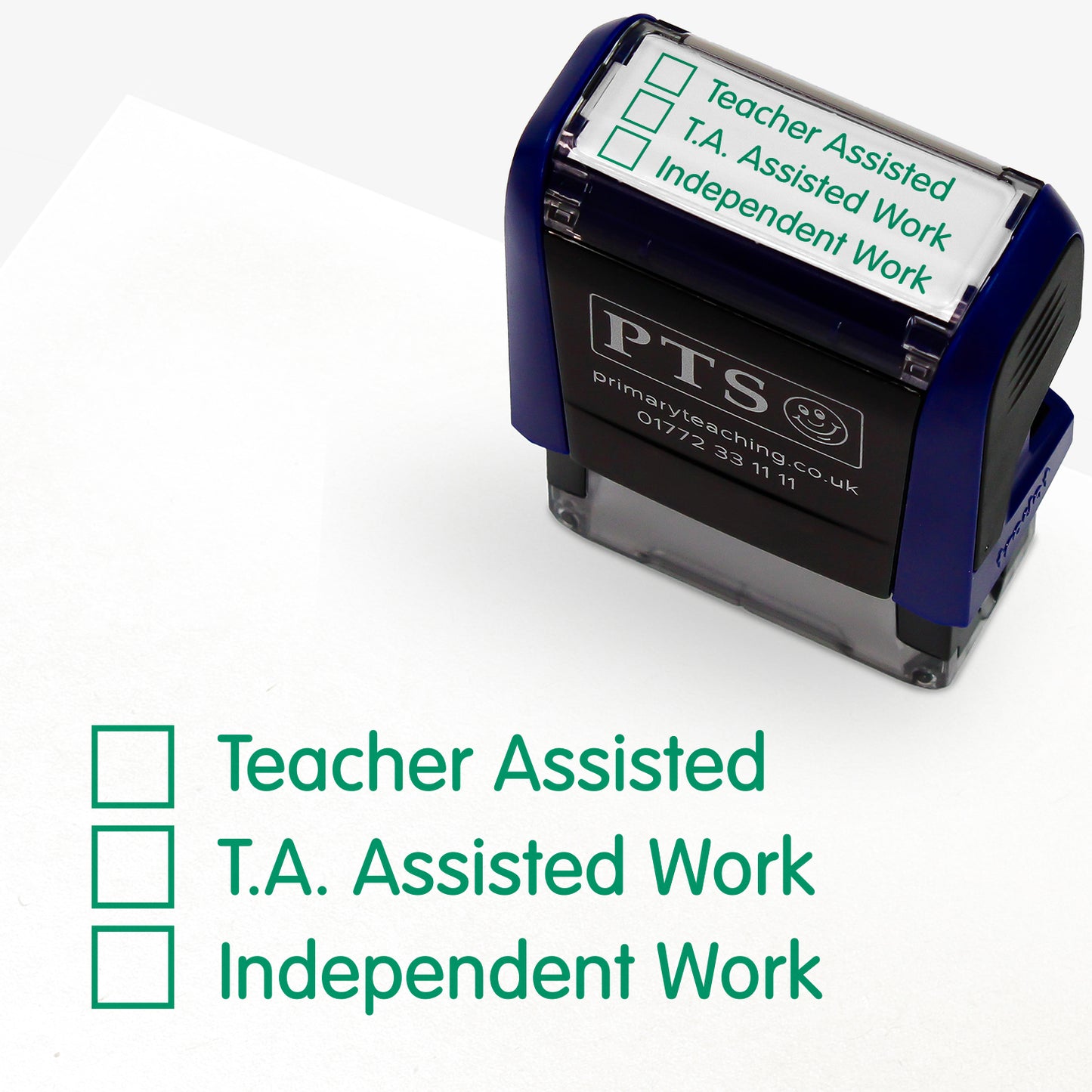 Teacher Assisted/TA Assisted/Independent Work Stamper - 38 x 15mm