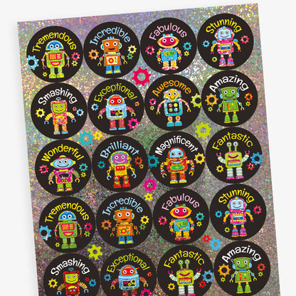 Holographic Robot Stickers - 32mm