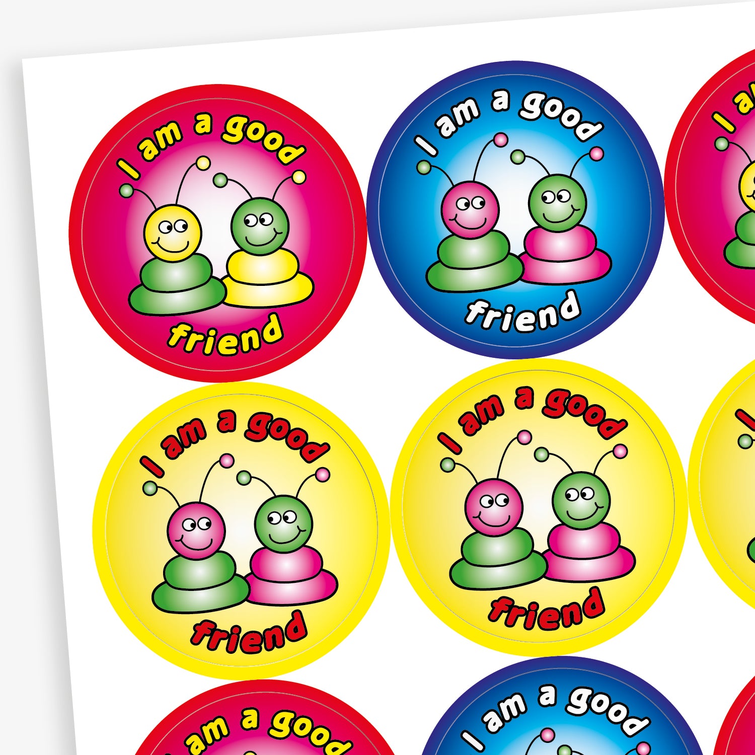 I'm a Good Friend Stickers | Alien Design | 32mm | x 20