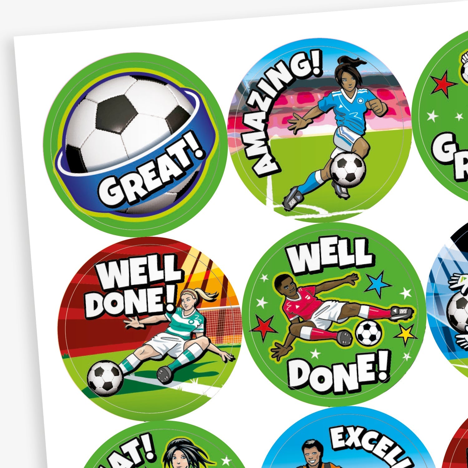 Football Reward Stickers | 20 Stickers | 32mm Diameter