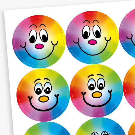 Rainbow Smiley Stickers - 32mm