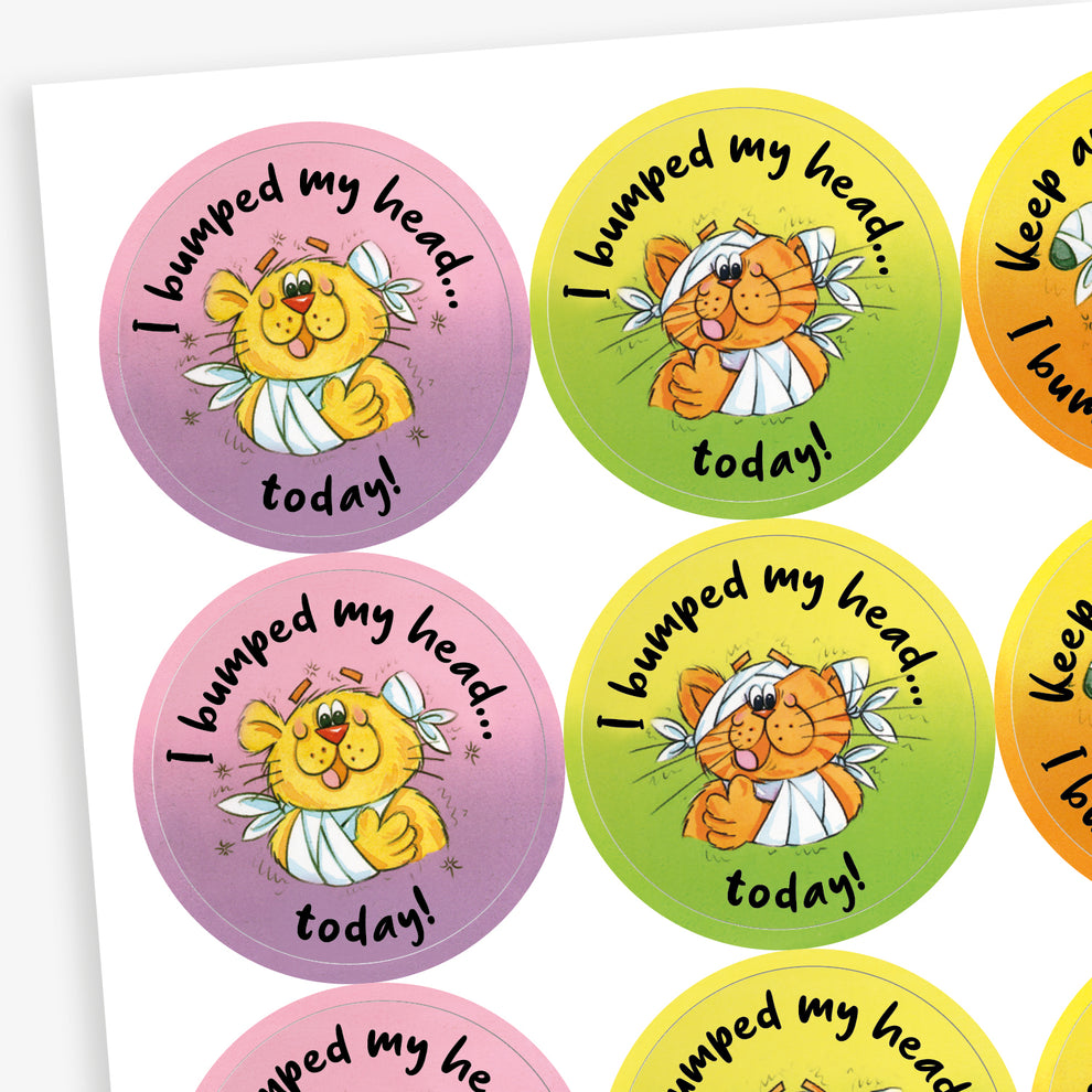 I Bumped My Head Stickers | 32mm | Choose Your Pack Size