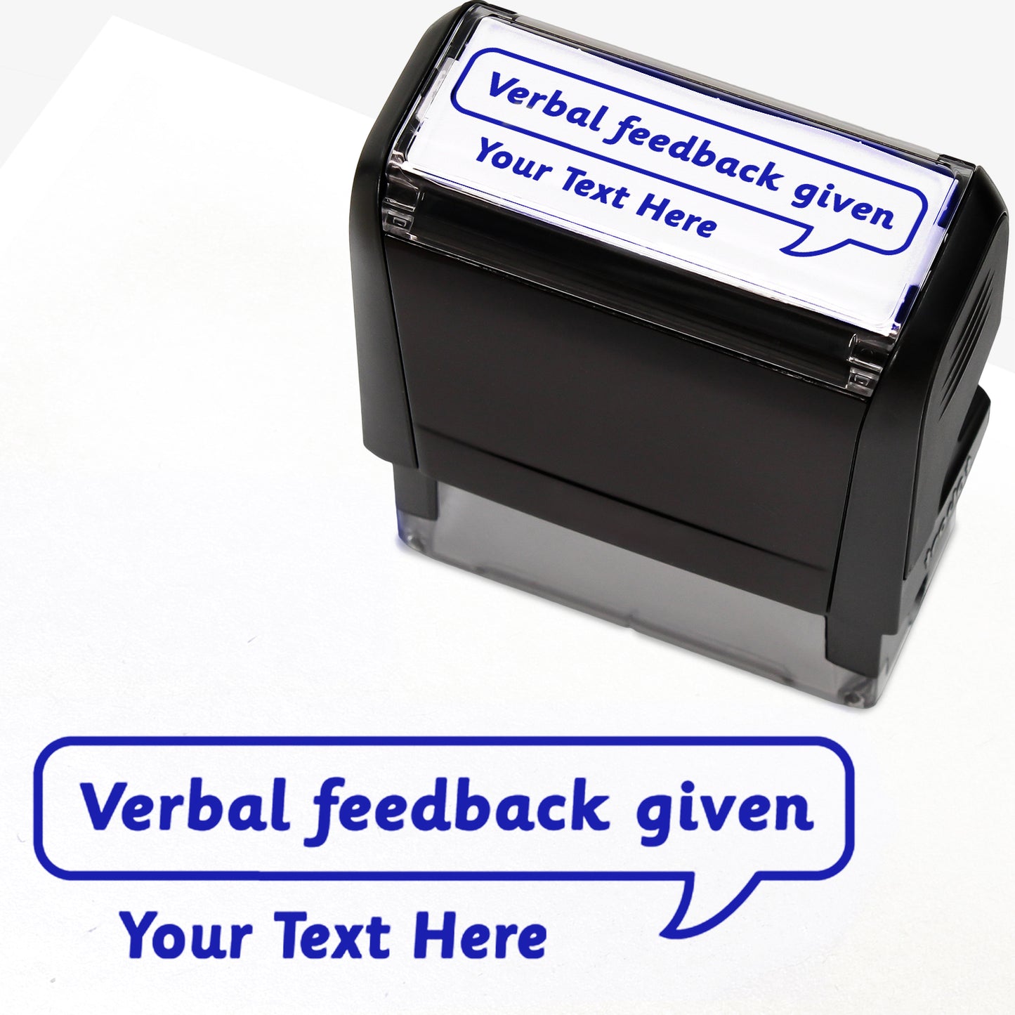 Personalised Verbal Feedback Given Stamper - 59 x 21mm