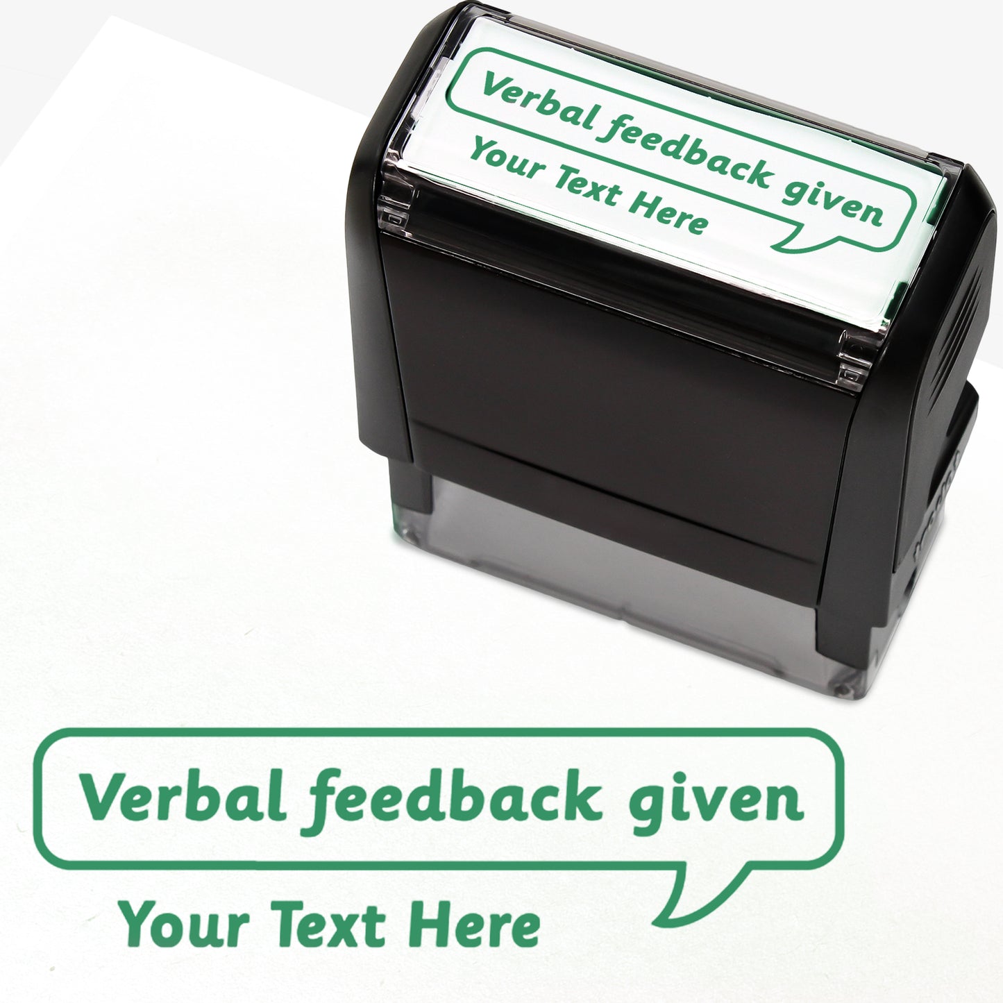 Personalised Verbal Feedback Given Stamper - 59 x 21mm