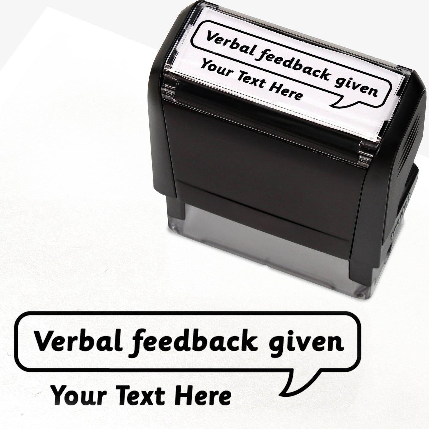 Personalised Verbal Feedback Given Stamper - 59 x 21mm