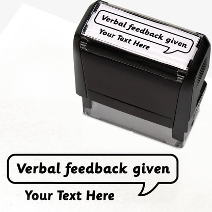 Personalised Verbal Feedback Given Stamper - 59 x 21mm