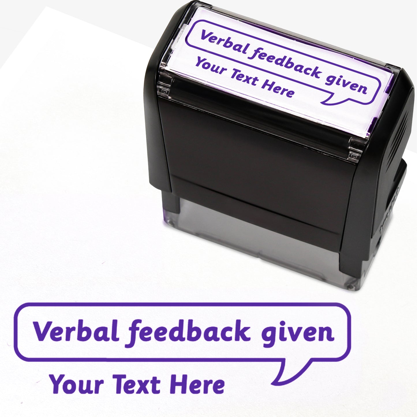 Personalised Verbal Feedback Given Stamper - 59 x 21mm