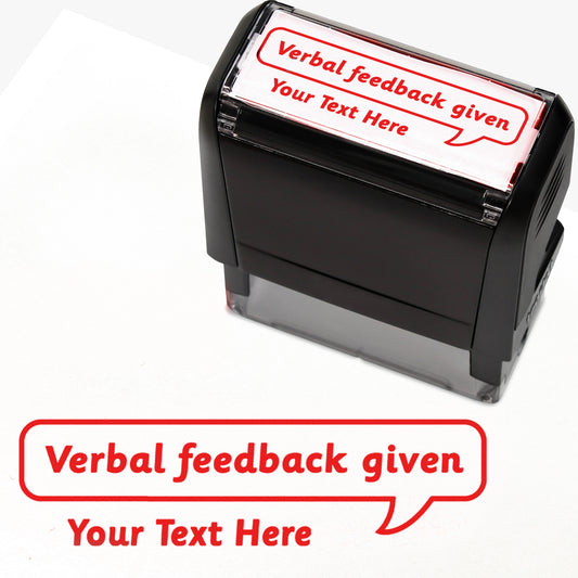 Personalised Verbal Feedback Given Stamper - 59 x 21mm