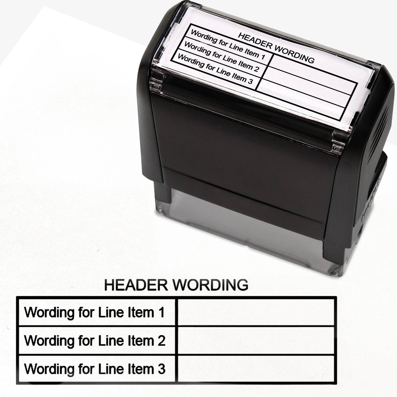 Personalised Table Stamper | 59mm x 21mm | Choose Ink Colour