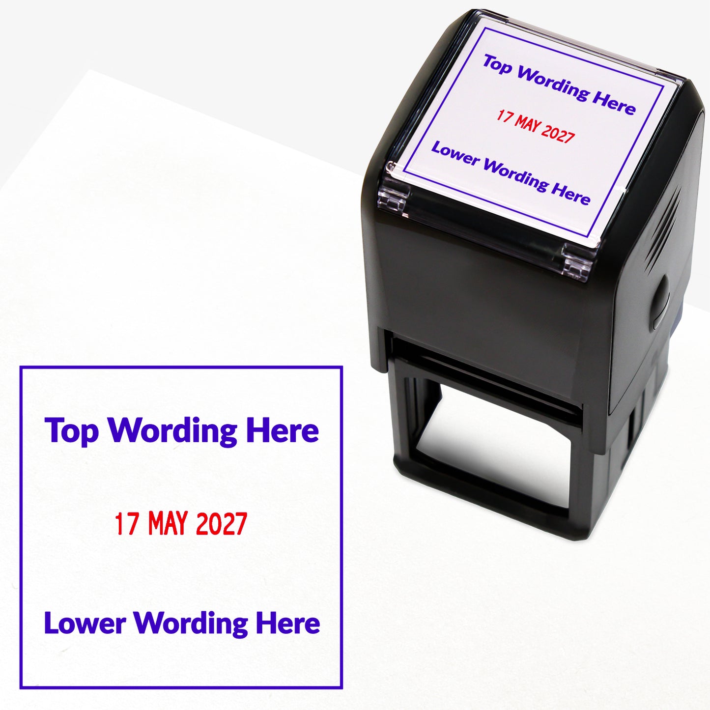 Personalised Date Stamper - Blue/Red - 38mm