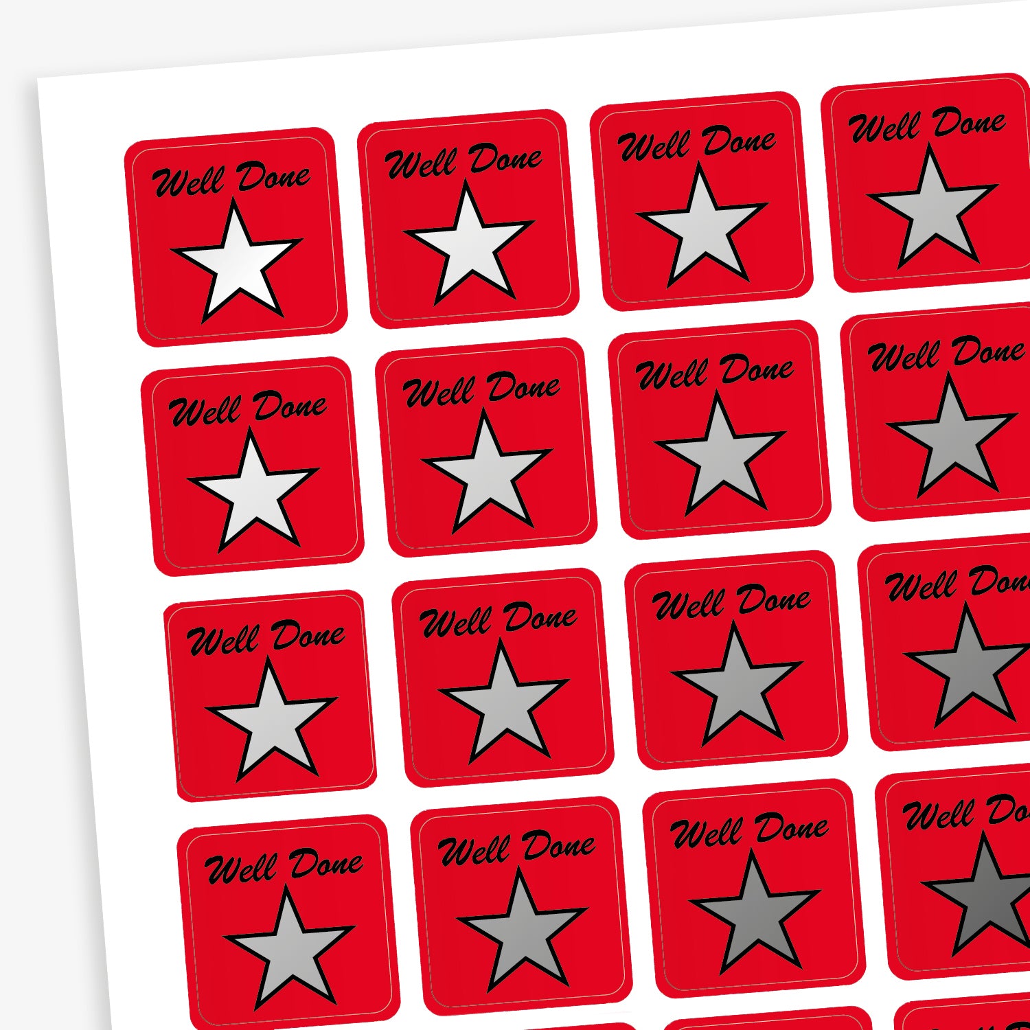Well Ops Sticker Metallic Star Stickers | Well Done | Red | x 140 | 16mm – Primary ...