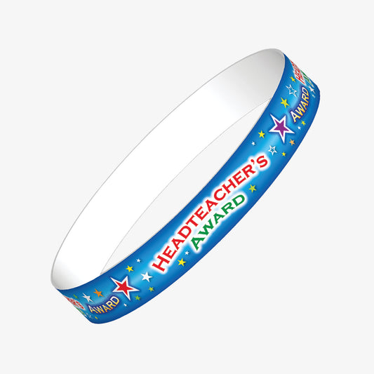 10 Headteacher's Award Wristbands - Blue