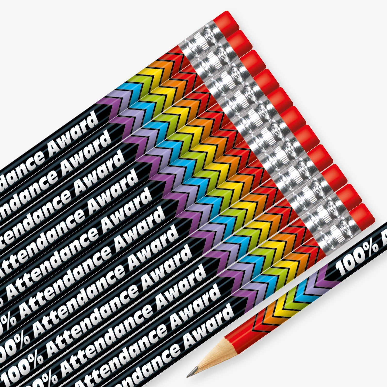 100% Attendance Award Pencils | x 12 | Classroom Rewards