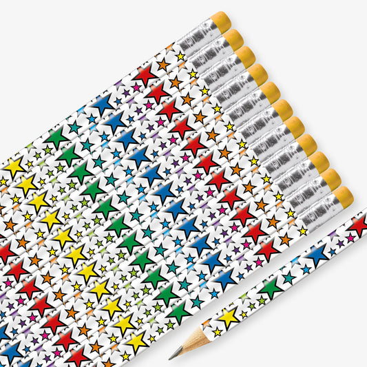12 Rainbow Stars Pencils