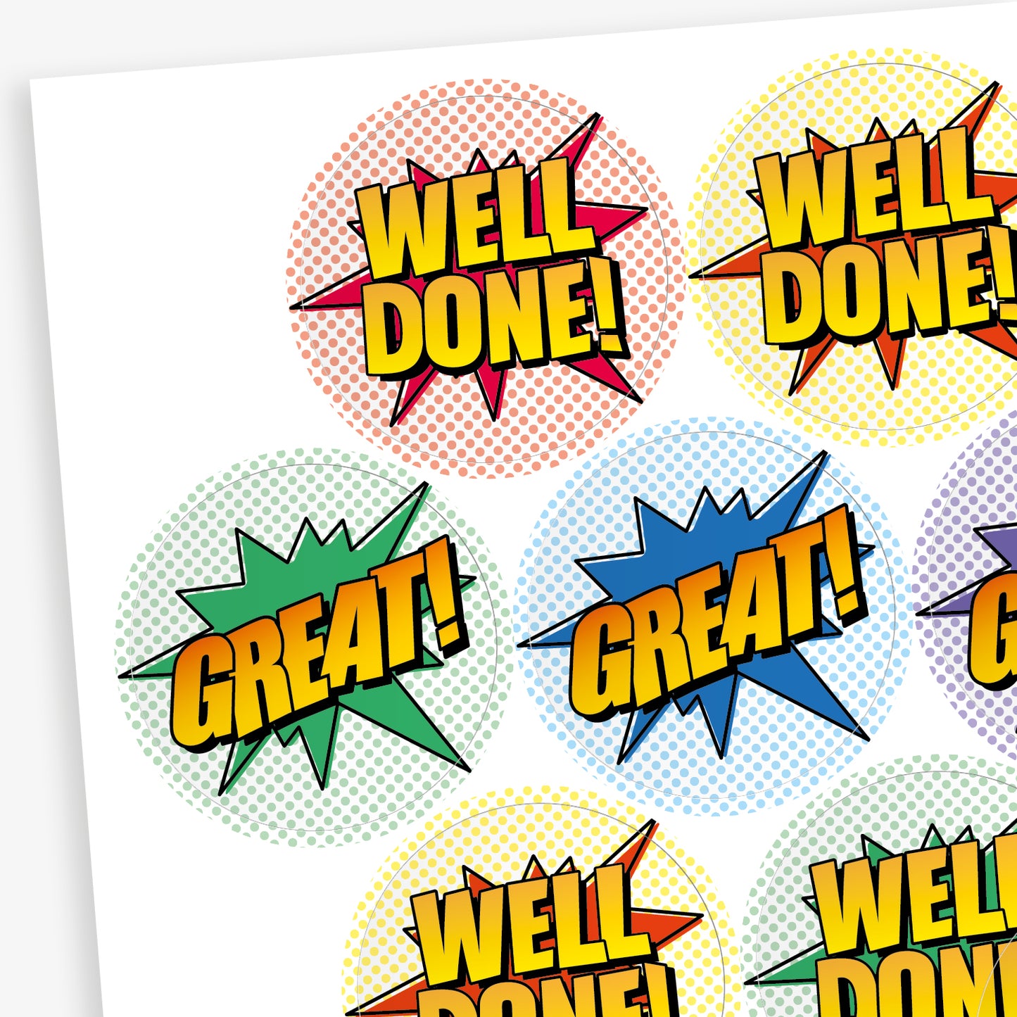 45 Sherbet Scented Comic Book Stickers - 32mm