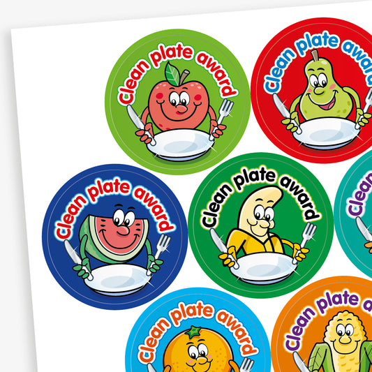 Fruity Scented Clean Plate Award Stickers - 32mm