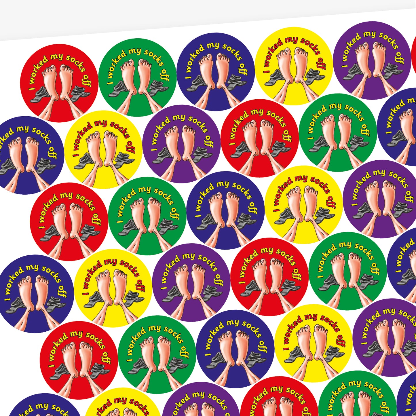 45 Clean Linen Scented Socks & Feet Stickers - 32mm