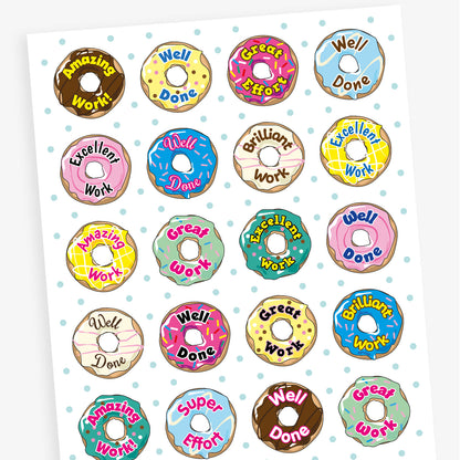 Vanilla Scented Doughnut Stickers - 32mm