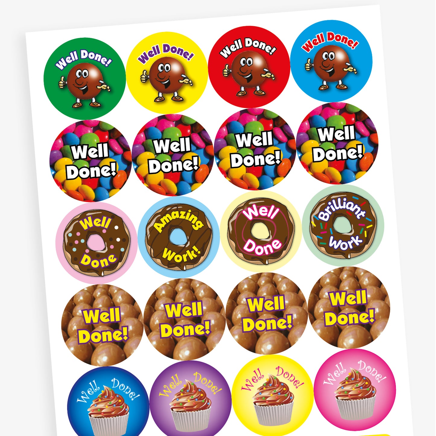 Chocolate Scented Stickers | Well Done | x 20 | 32mm