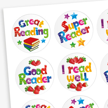 Good Reader Stickers | Strawberry Scented | 32mm Diameter