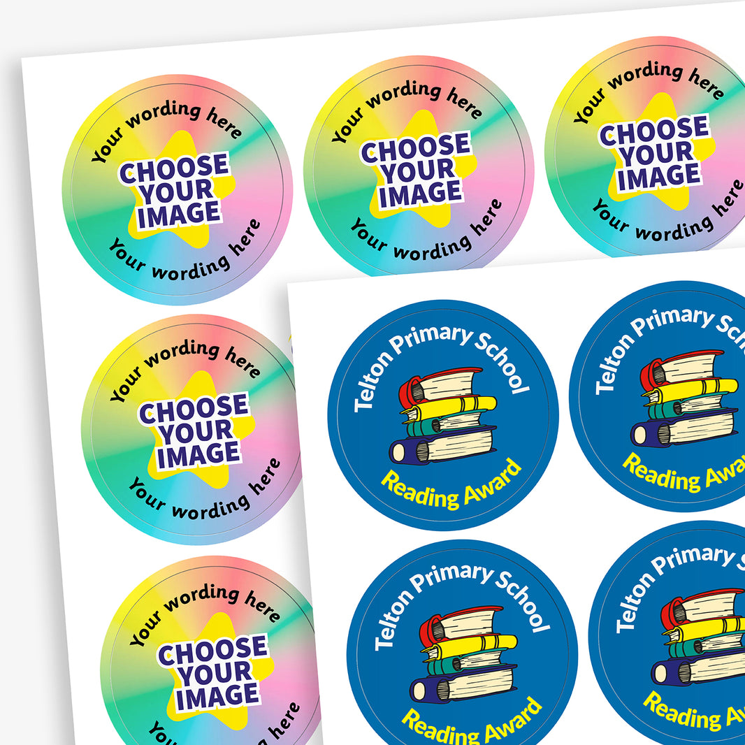 Primary Sample Sticker Personalised Pupil Reward Stickers | Add Your Text and Image