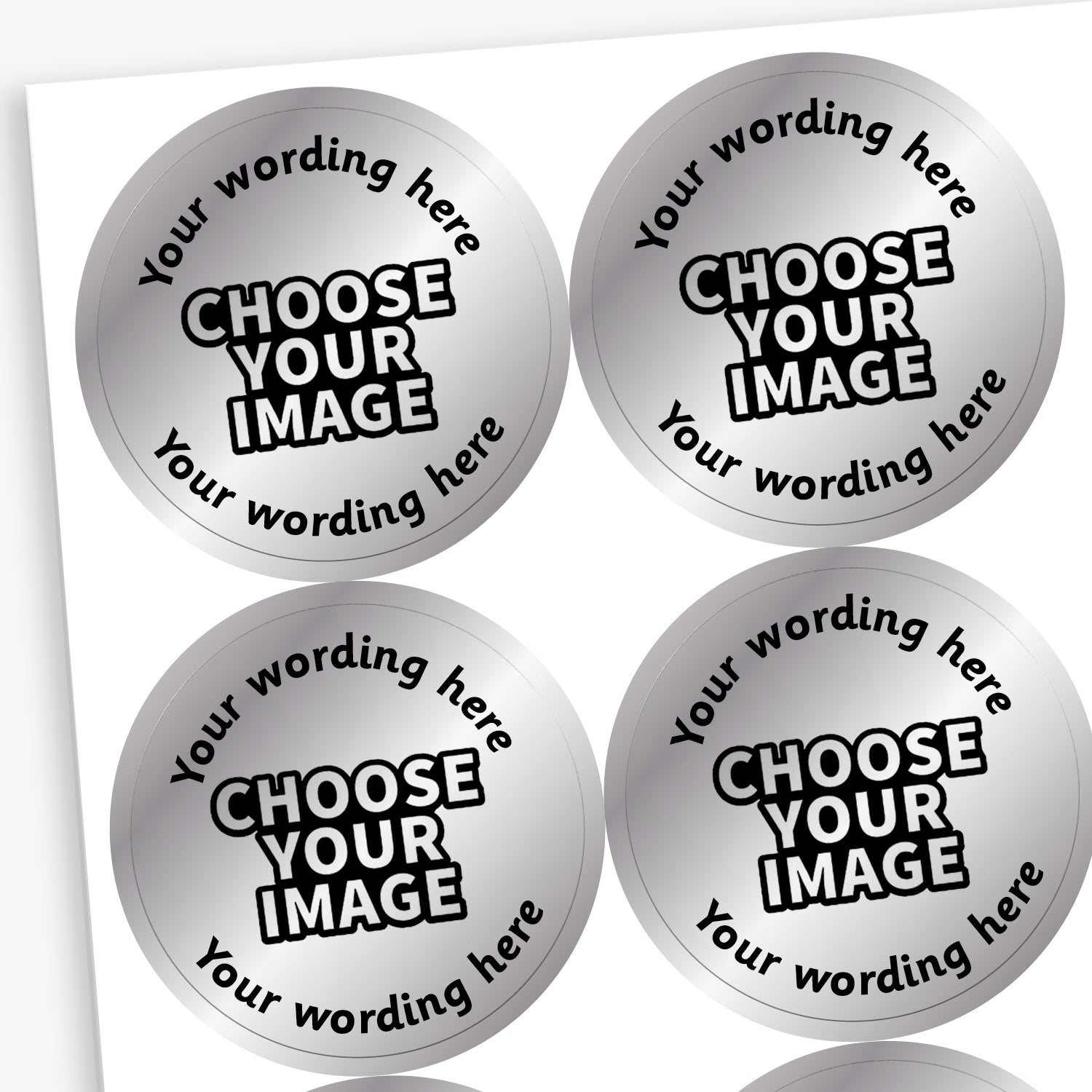 Design Your Own Stickers | Silver Metallic | 35 Stickers