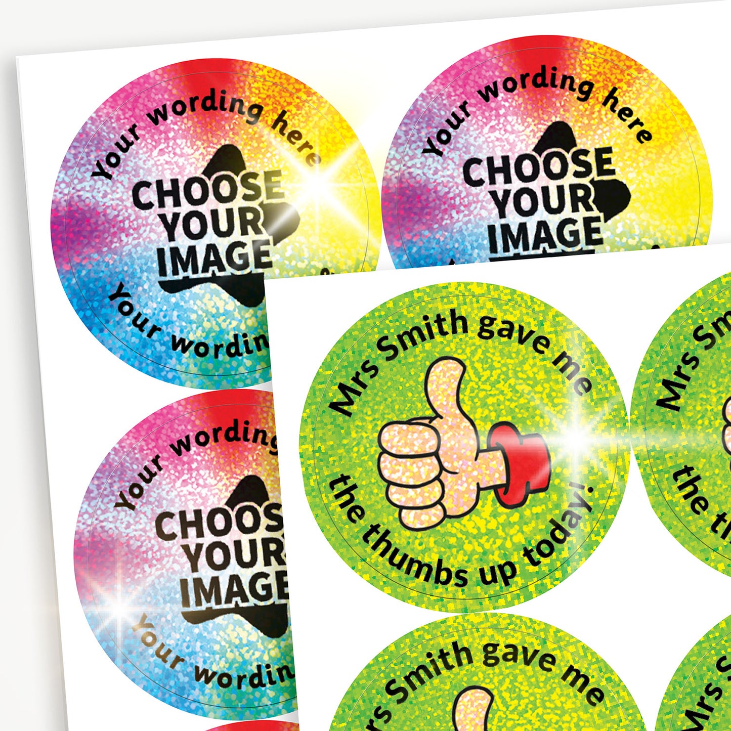 35 Design Your Own Holographic Stickers - 37mm