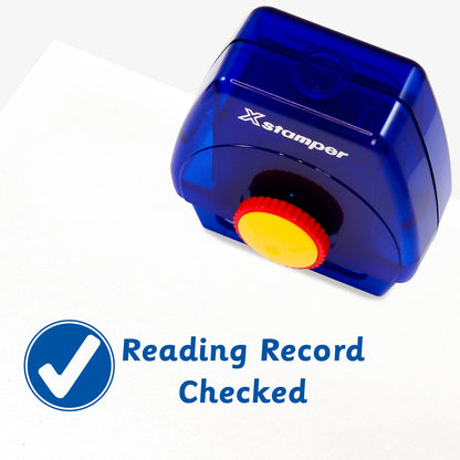 Reading Record Checked Twist N Stamp Brick - Blue