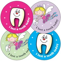 Lost a Tooth Stickers (35 Stickers - 37mm)