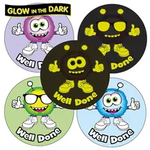 GLOW IN THE DARK Monster Stickers (35 Stickers - 37mm)
