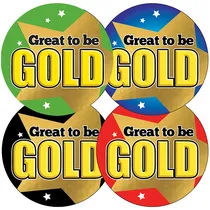 Metallic Great to be Gold Stickers (35 Stickers - 37mm)