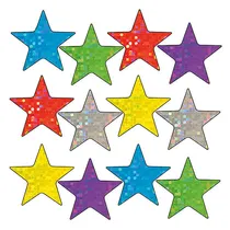 Sparkly Coloured Star Stickers - (140 Stickers - 20mm)