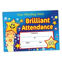 Personalised Brilliant Attendance Certificate (A5) Brainwaves
