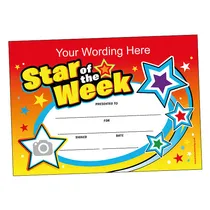 Personalised Star of the Week Certificate (A5) Brainwaves