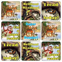 Reading Stickers - Jungle (35 Stickers - 20mm)