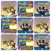 Spelling Stickers - Pirate (35 Stickers - 20mm)