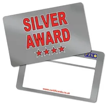 Metallic Silver Award CertifiCARDS (10 Wallet Sized Cards)