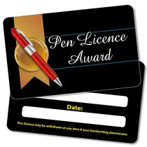 Pen Licence CertifiCARDS (10 Wallet Sized Cards)