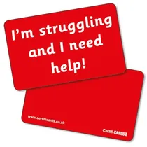 'I'm struggling and I need help' CertifiCARDS - Red (10 Wallet Sized Cards)