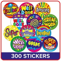 SCENTED Berry Stickers - Bright Wording (300 Stickers - 25mm) 