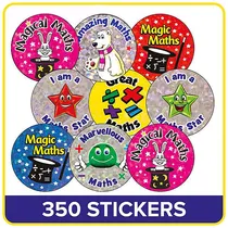 Holographic Stickers Value Pack - Maths (350 Stickers - 25mm)