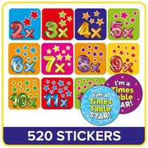 Times Tables Stickers Value Pack (520 Stickers)