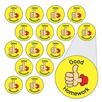 Thumbs Up Stickers - Good Homework (196 Stickers - 10mm)