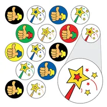 Wands and Thumbs Up Stickers (196 Stickers - 10mm)